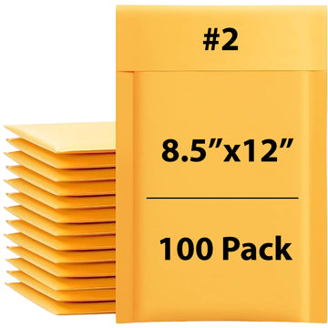 #2 Kraft bubble mailers 8.5"X12" 100 Mailers